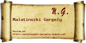 Malatinszki Gergely névjegykártya