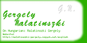 gergely malatinszki business card